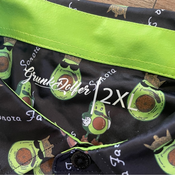 New Grunk Dolfer avocado polo golf shirt 2XL - Picture 5 of 6